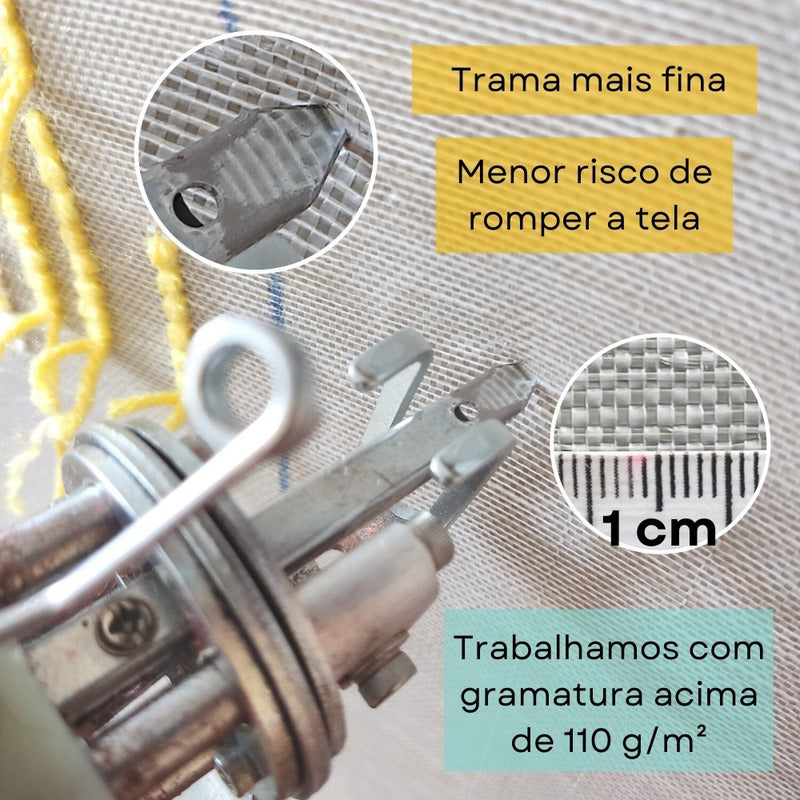 Tela Base Primária 124g/m² Para Tufting - 3 Metros (3x3,15m) Cinza Liso