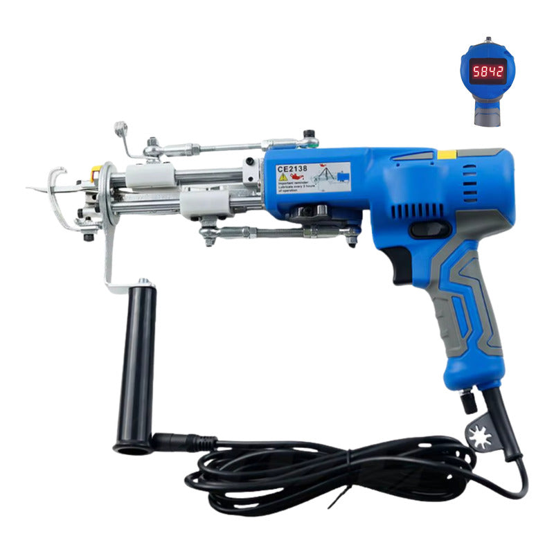 Tufting Gun Maquina Digital Led Tapete 110 - 240v + Brindes 22 Cm Azul